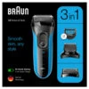 Braun Elektrisch Scheerapparaat Series 3 3010BT Zwart / Blauw -Garnier Winkel 1003941