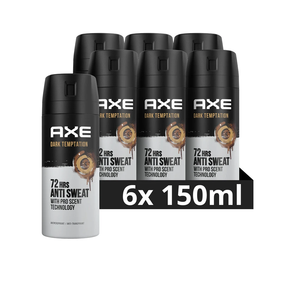 6x Axe Deodorant Spray Anti Transpirant Dark Temptation 3 6x Axe Deodorant Spray Anti Transpirant Dark Temptation