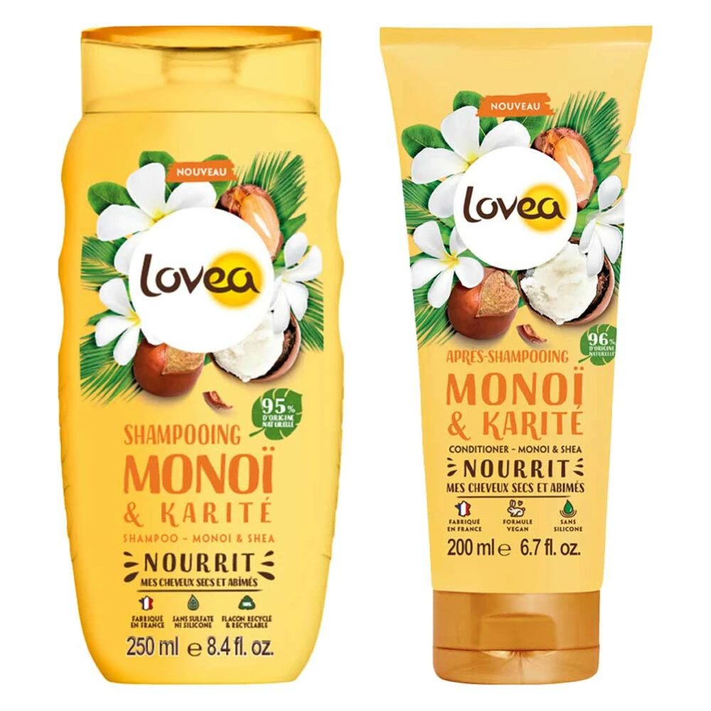 Lovea Monoï & Shea Shampoo En Conditioner Pakket 3 Lovea Monoï & Shea Shampoo En Conditioner Pakket