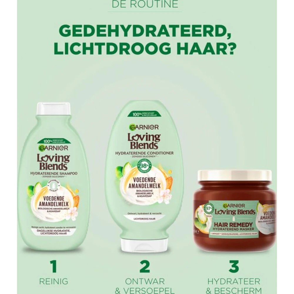 6x Garnier Loving Blends Voedende Amandelmelk Conditioner 4 6x Garnier Loving Blends Voedende Amandelmelk Conditioner - Afbeelding 2