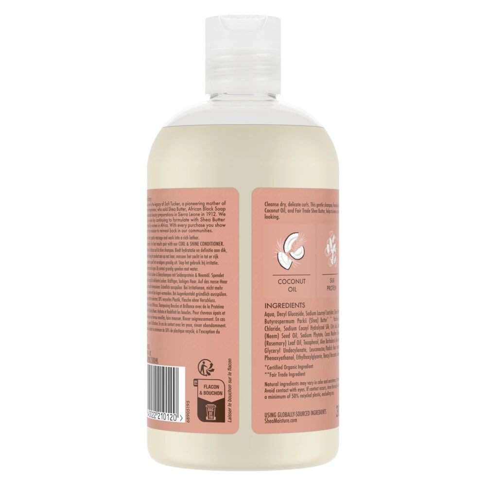 Shea Moisture Coconut & Hibiscus Curl & Shine Shampoo 4 Shea Moisture Coconut & Hibiscus Curl & Shine Shampoo - Afbeelding 2