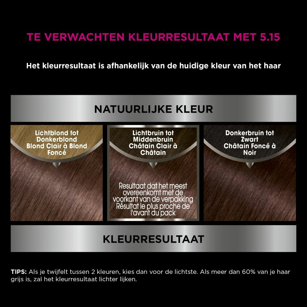 Garnier Olia Haarverf 5.15 - Kastanje Lichtbruin 4 Garnier Olia Haarverf 5.15 - Kastanje Lichtbruin - Afbeelding 2