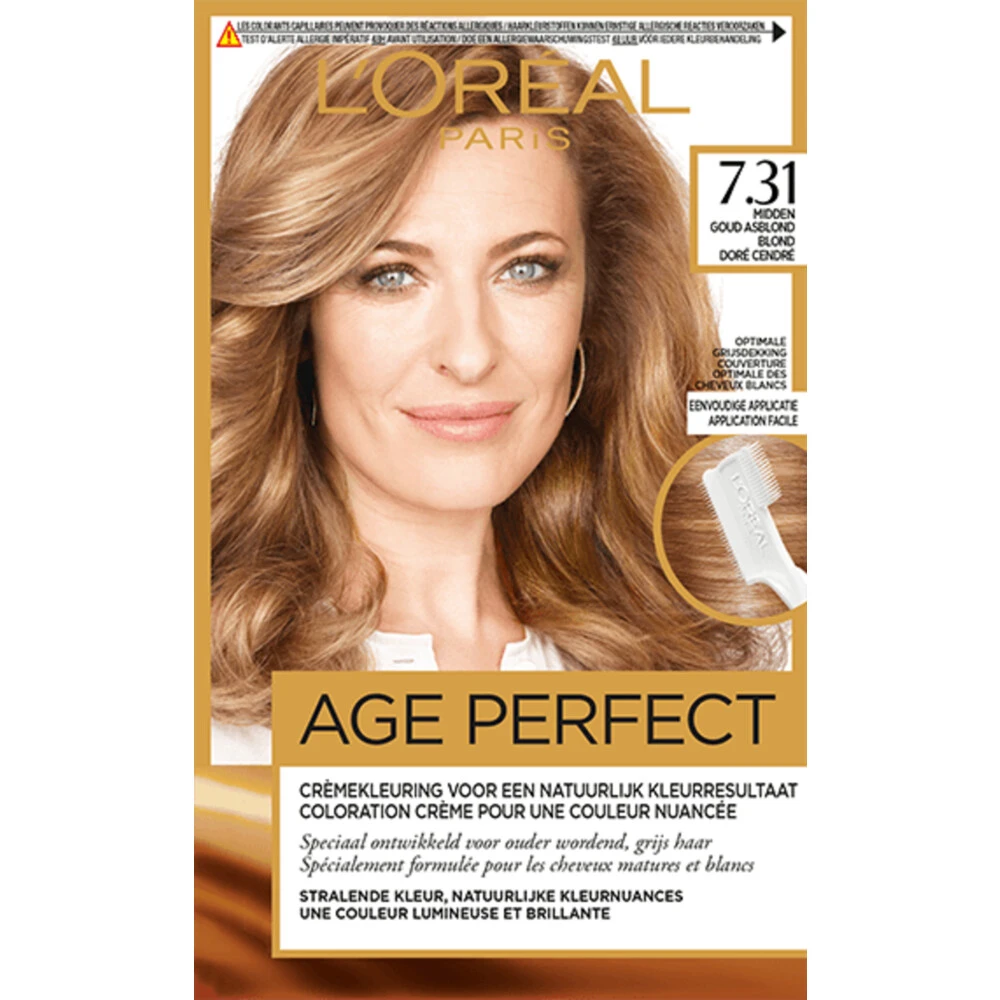 L'Oreal Lu0027Oréal Excellence Age Perfect Haarverf 7.31 Midden Goud Asblond 3 L'Oreal Lu0027Oréal Excellence Age Perfect Haarverf 7.31 Midden Goud Asblond