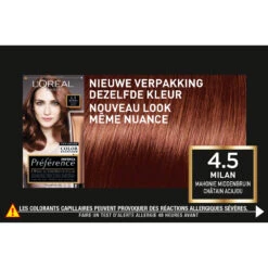 L'Oreal Lu0027Oréal Preference Haarkleuring 4.5 Riviera - Mahonie Middenbruin -Garnier Winkel 974937 4